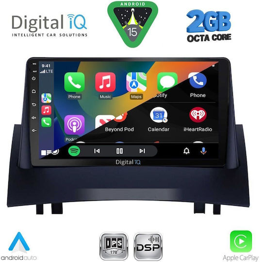 Digital IQ Car Audio System for Renault Megane 2002-2008 (Bluetooth/USB/WiFi/GPS/Apple-Carplay/Android-Auto) with Touch Screen 9"