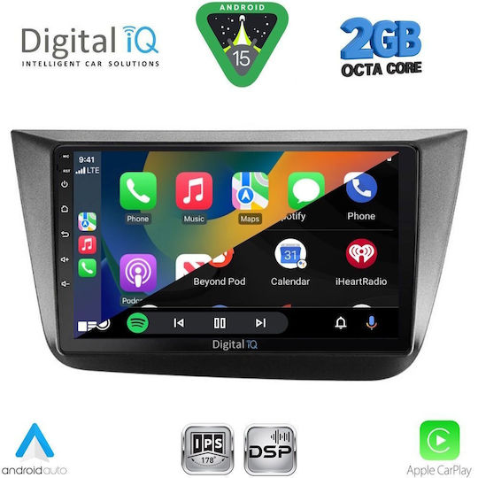 Digital IQ Ηχοσύστημα Αυτοκινήτου για Seat Altea 2004-2015 (Bluetooth/USB/WiFi/GPS/Apple-Carplay/Android-Auto) με Οθόνη Αφής 9"