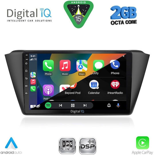 Digital IQ Ηχοσύστημα Αυτοκινήτου για Skoda Fabia 2015-2022 (Bluetooth/USB/WiFi/GPS/Apple-Carplay/Android-Auto) με Οθόνη Αφής 9"