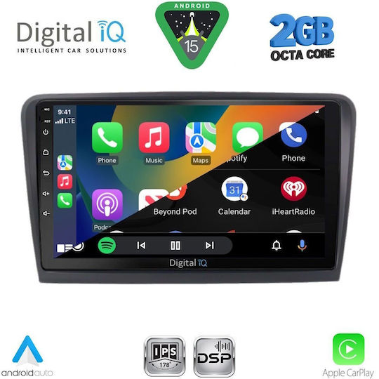 Digital IQ Car Audio System for Skoda Rapid 2012-2023 (Bluetooth/USB/WiFi/GPS/Apple-Carplay/Android-Auto) with Touch Screen 9"