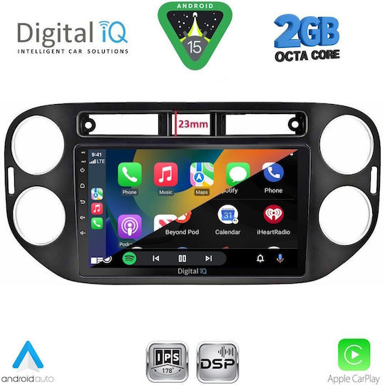 Digital IQ Car Audio System for Volkswagen Tiguan 2011-2016 (Bluetooth/USB/WiFi/GPS/Apple-Carplay/Android-Auto) with Touch Screen 9"