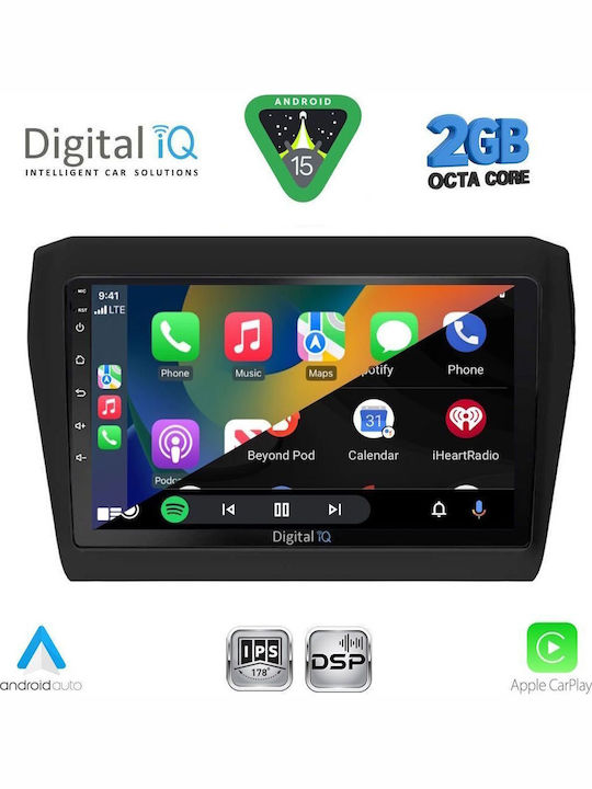 Digital IQ Auto-Audiosystem für Suzuki Swift 2017 (Bluetooth/USB/AUX/WiFi/GPS/Apple-Carplay/Android-Auto) mit Touchscreen 9"