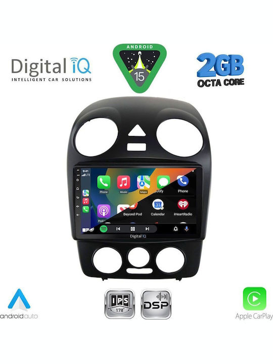 Digital IQ Auto-Audiosystem für Volkswagen Käfer 2004-2011 (Bluetooth/USB/WiFi/GPS/Apple-Carplay/Android-Auto) mit Touchscreen 9"