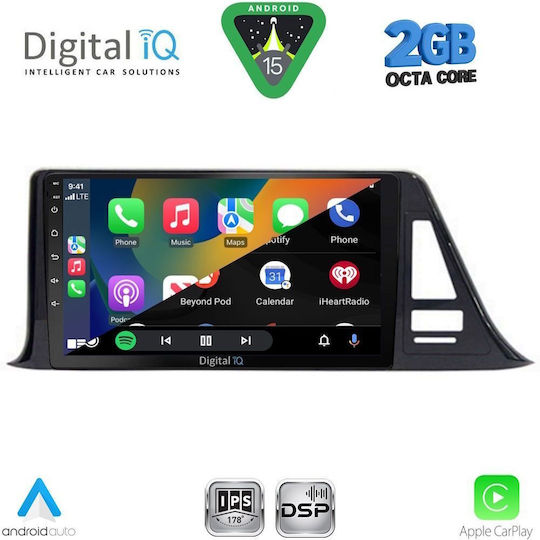 Digital IQ Car Audio System for Toyota C-HR 2017-2023 (Bluetooth/USB/AUX/WiFi/GPS/Apple-Carplay/Android-Auto) with Touch Screen 9"