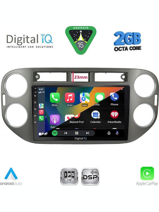 Digital IQ Car Audio System for Volkswagen Tiguan 2011-2016 (Bluetooth/USB/AUX/WiFi/GPS/Apple-Carplay/Android-Auto) with Touch Screen 9"