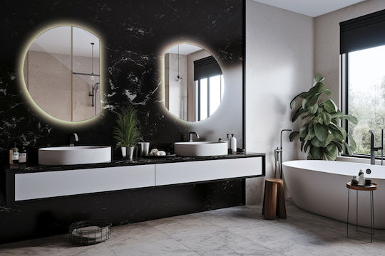 Tulup Wandspiegel mit LED Beleuchtung Durchmesser 63cm 1Stück