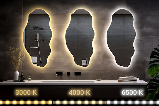 Tulup 010390550281900000000 Oglindă Asimetrică cu Iluminare LED 100x50cm