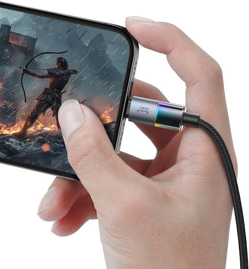Mcdodo LED / Braided USB-A to Lightning Cable 18W Μαύρο 1.2m CA-8170