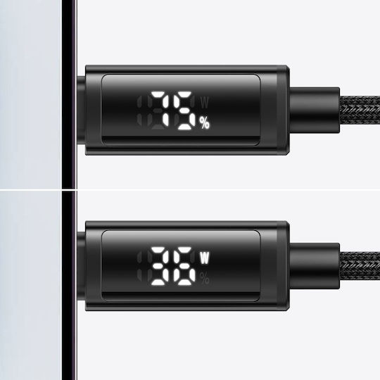 Mcdodo LED / Braided USB-A to Lightning Cable 18W Μαύρο 1.2m CA-7970