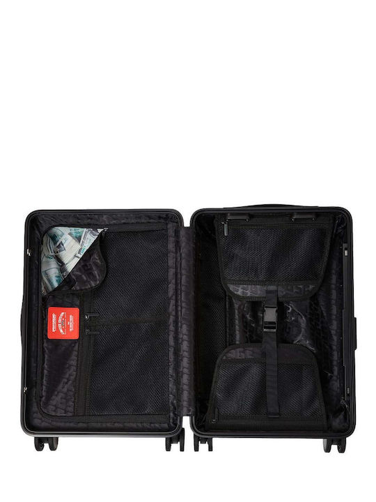 Sprayground Spritz Koffer Kabine Hart Schwarz mit 4 Räder Höhe 54,6cm