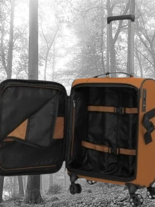Travelite Βαλίτσα Ταξιδίου Καμπίνας Υφασμάτινη Curry με 4 Ρόδες Ύψους 55εκ.