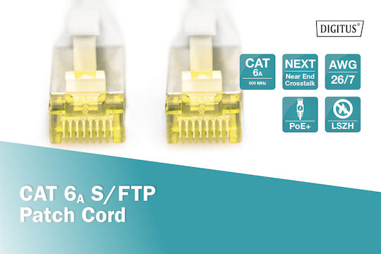 Digitus S/FTP Cat.6a (Gigabit) Καλώδιο Δικτύου Ethernet 7m Γκρι