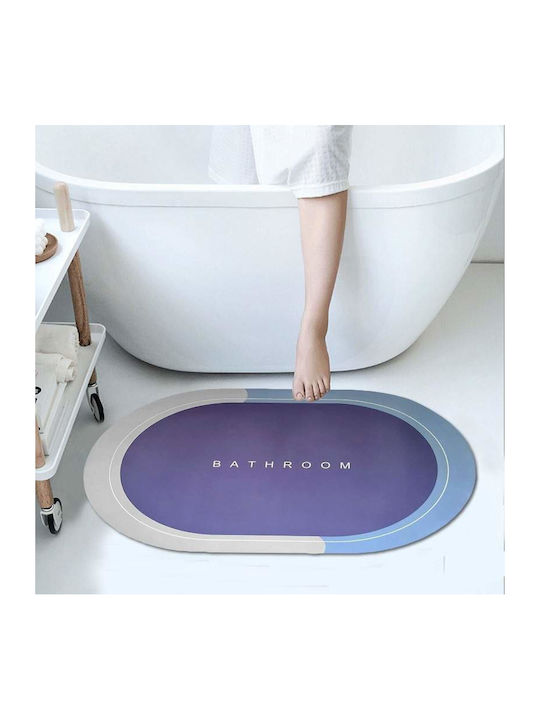 Rutschfest Set Badematten Oval Blue/purple 57x38cm 2Stück