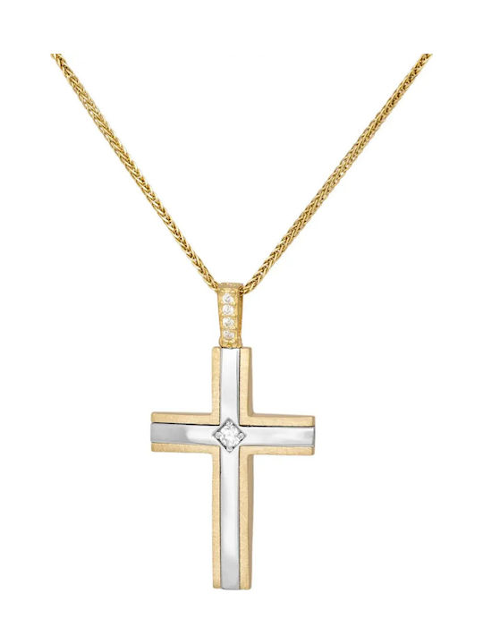 Gold Cross 14K Double Sided with Chain