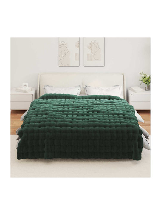 vidaXL Pelzige Decke Übergröße 240x270cm Dunkelgrün