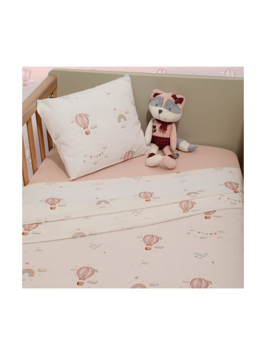 Baby Oliver Seturi de cearșafuri pentru bebeluși Pentru Patut Bumbac cu Cauciuc Bej 110x170buc 3buc