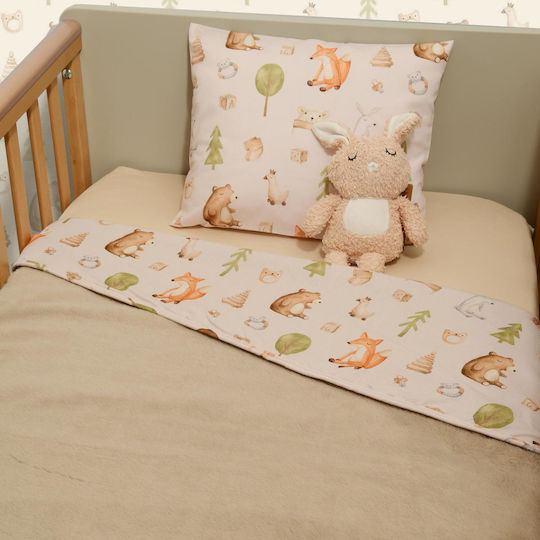 Baby Oliver Baby Sheets Set Crib Cotton Fitted Beige 110x170cm 3pcs