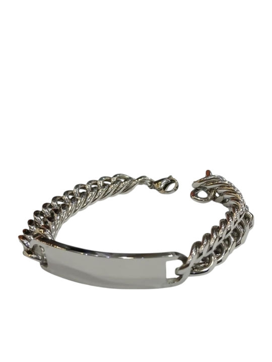 Kalliopi Silver Ανδρικό Βραχιόλι Ταυτότητα από Ατσάλι Kalliopi Silver Ανδρικό Βραχιόλι Ταυτότητα από Ατσάλι