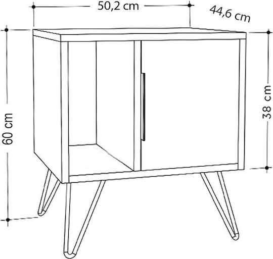 Nachttisch Glynn Braun 50.2x44.6x60cm