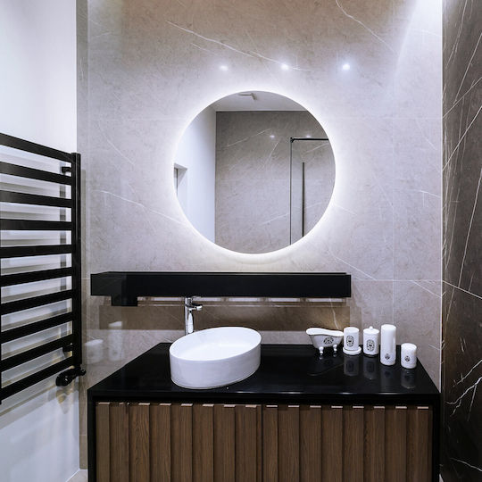 Tulup With Led Illumination Καθρέπτης Τοίχου με Πλαίσιο & LED Φωτισμό Διαμέτρου 60cm