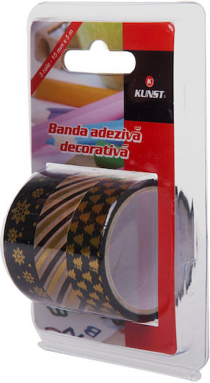 Kunst Glamour Decorative Adhesive Tape Set 3 Pcs 500x1.5 Cm