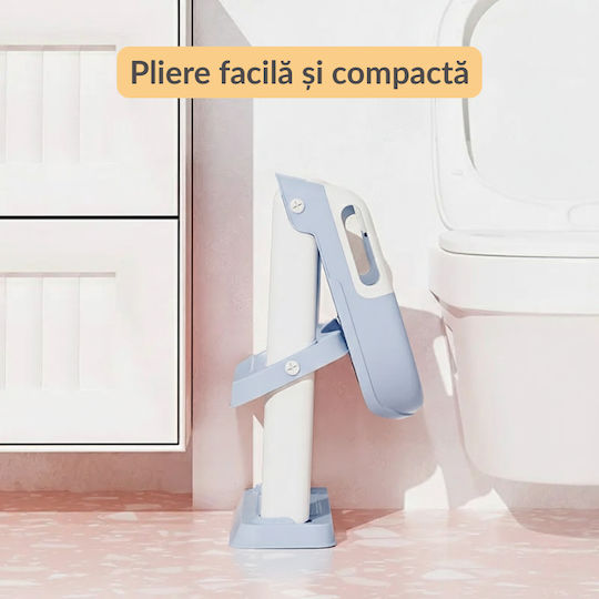Kidizi Scaun De Toaletă Pentru Copii Micuți Albastru Cu Treaptă Cu Mânere Și Pernuță