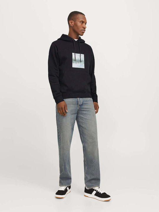 Sweatshirt with Hood Black Jorvesterbro Newton Boxfront