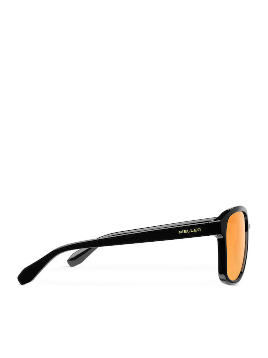 Meller Dara Unisex Sunglasses with Black Horn-Rimmed Frame and Orange Lens DR-TUTORANGE