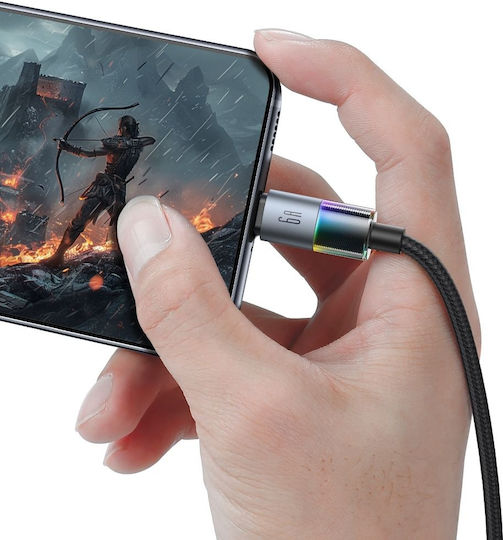 Mcdodo LED Braided USB 2.0 Cable USB-C Male - USB-A 66W Black 1.2m CA-8180
