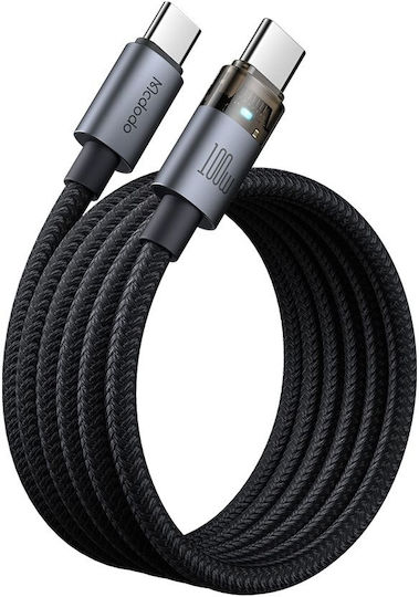 Mcdodo USB 2.0 Кабел USB-C Мъжки - USB-C 100W Захранване (PD) Черен 1.2м