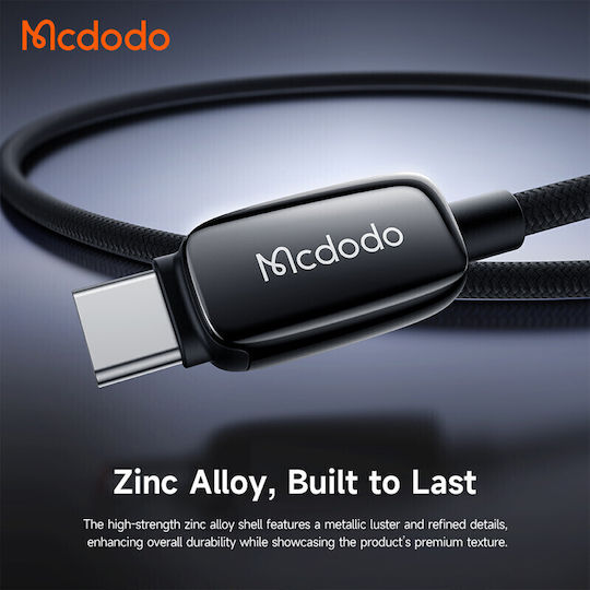 Mcdodo LED USB 2.0 Cable USB-C male - USB-C 100W Μαύρο 1.2m CA-0100