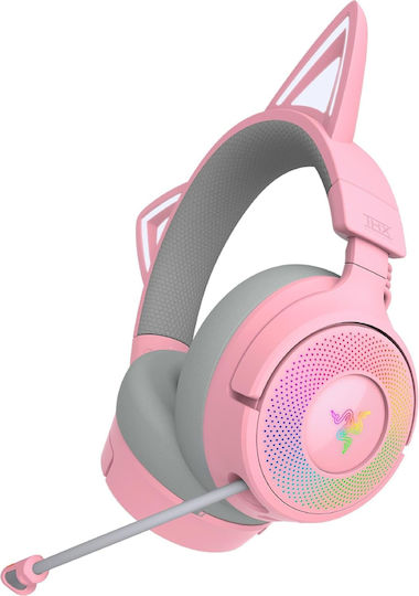 Razer Kraken Kitty V3 Pro Căști Gaming Wireless Over Ear cu Conectivitate Bluetooth USB Roz pentru PC