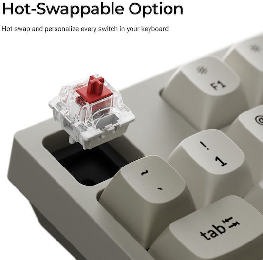 C1 Pro 8K Tastatură de Gaming Mecanică cu Comutatoare Keychron Super Red și Iluminare RGB C1PX-M1 (Engleză SUA) Alb