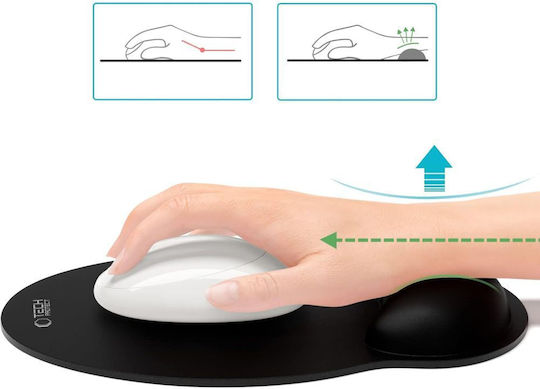 Tech-Protect Mouse Pad (250mm) με Στήριξη Καρπού Μαύρο
