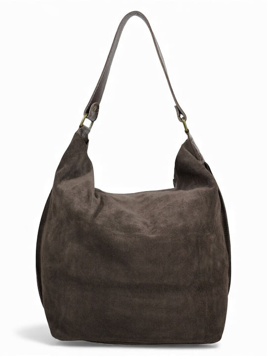 Leder Damen Shopper Tasche Wildleder Braune