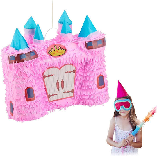 Pinata Castelul Prințesei Petrecere Flippy Din Hârtie Creponată Carton Pinata Petrecere 40 X 37 X 15 Cm Roz Deschis