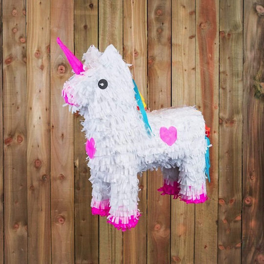 Pinata Tematică Petrecere Unicorni Flippy Pinata Din Hârtie Carton Pinata Pentru Copii 50 X 35 X 10 Cm Albă