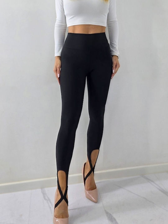 Training Damen Gekürzte Hohe Taille Leggings Schwarz