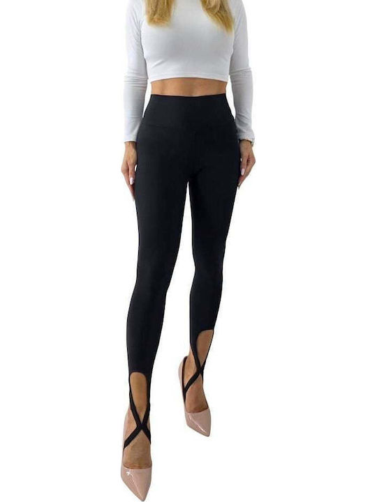 Training Damen Gekürzte Hohe Taille Leggings Schwarz