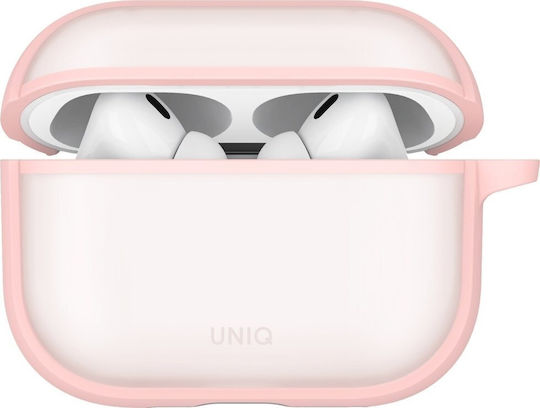 Uniq Hülle Silikon / Kunststoff mit Haken in Rosa Farbe für Apple AirPods Pro