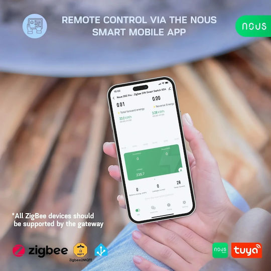 Nous D5z Pro Întrerupător Inteligent De Circuit 32a Continuu 63a Vârf Scurt Zigbee 3.0 1 Canal Măsurare Energie W Kwh V A Montare Pe Șină Din Măsurare Putere