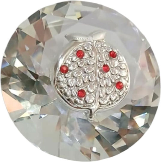Kalliopi Silver Lucky Charm Pomegranate White 6x6cm 1pcs