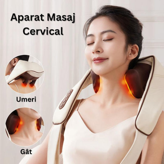 Roller Massage Shiatsu for the Neck, the Back, the Legs & the Hands with Heating Function Beige