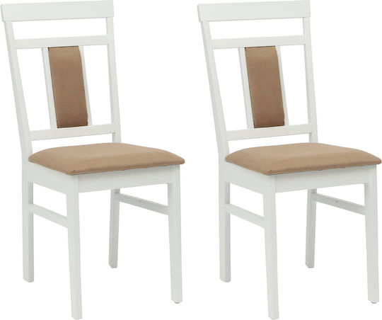 Chairs Dining Room 36x44.5x91.5cm 2pcs White and Brown