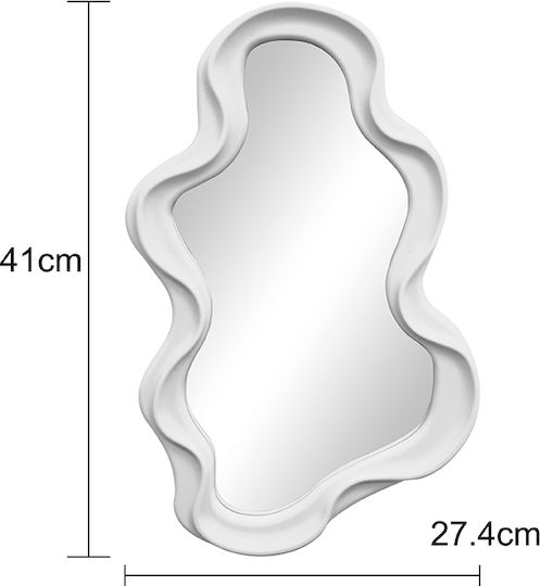 Pakketo Liquid Wandspiegel mit Weiß Kunststoff Rahmen 39x26cm 1Stück
