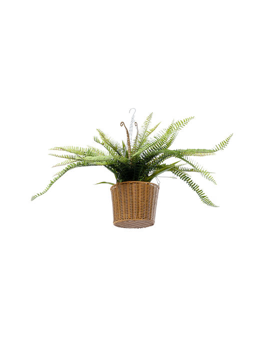 Globostar Artificial Garden Fern Hanging Bouquet Plant 20629 Artificial Hanging Decorative Fern Plant H56cm