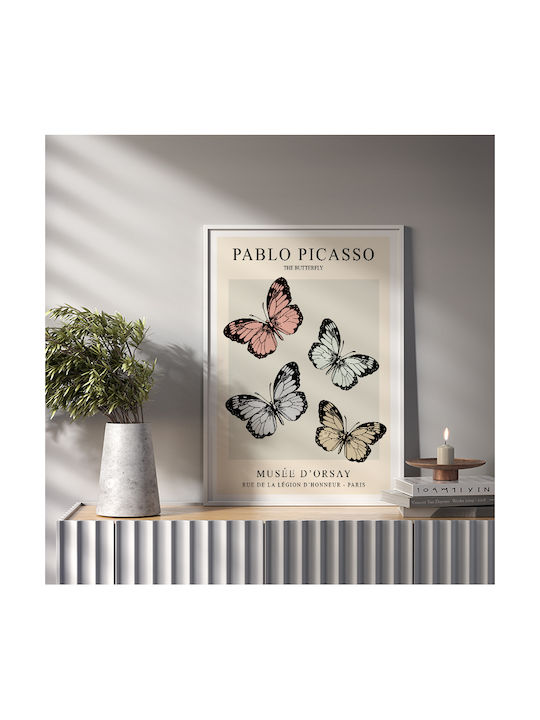 Poster Pablo Picasso Butterfly Art249 30cm x 40cm Premium Black Wooden Frame