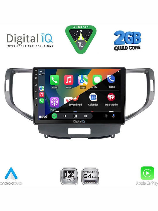 Digital IQ Car Audio System for Honda Accord 2008-2013 (Bluetooth/USB/WiFi/GPS/Apple-Carplay/Android-Auto) with Touch Screen 9"
