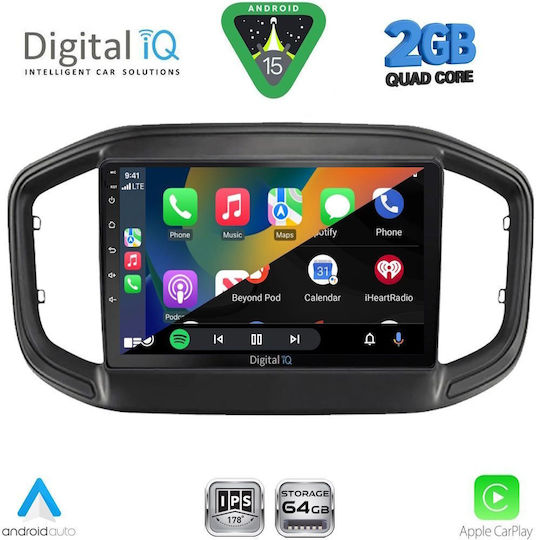 Digital IQ Ηχοσύστημα Αυτοκινήτου για Fiat Strada 2020 (Bluetooth/USB/WiFi/GPS/Apple-Carplay/Android-Auto) με Οθόνη Αφής 9"