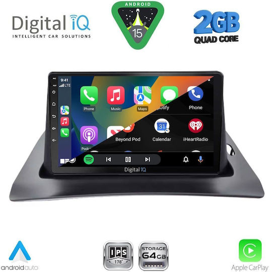 Digital IQ Car Audio System for Renault Kangoo 2010-2021 (Bluetooth/USB/WiFi/GPS/Apple-Carplay/Android-Auto) with Touch Screen 9"